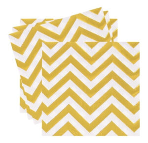 Servilletas De Papel Para Decoración Diseño Raya Zigzag Gold