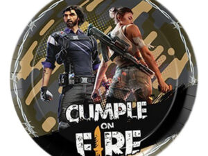 Pack 6 Uds Plato Pequeño Cartón / Diseño Free Fire