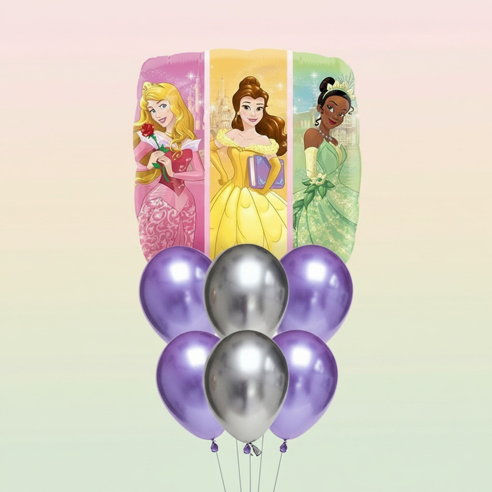 Set De Globos Decoración 7 Uds Personajes Princesas Disney - Imagen 10
