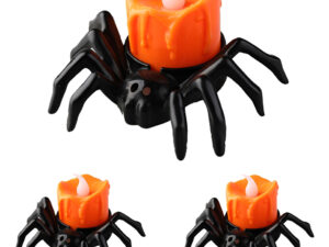 Vela Luz Led / Silueta Araña / Decoración Halloween 3 Uds