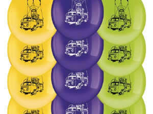 Set Globos Látex 12 Uds Autobus Feliz Cumpleaños