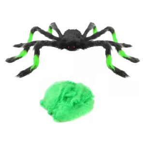 Araña De 45cm + Telaraña Para Decoración Fiesta Halloween