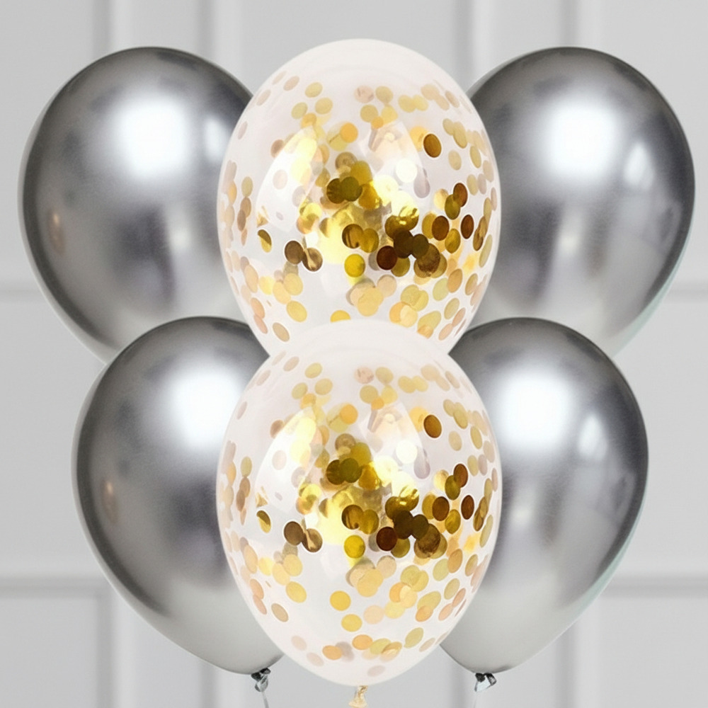 Set De Globos Decoración 7 Uds Corona + Globos Látex Cromado - Imagen 16