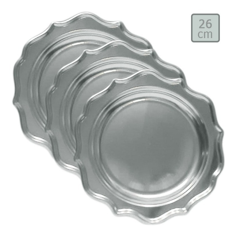 Pack 3 Uds Plato Grande / Diseño Bordes Con Siluetas - Imagen 7