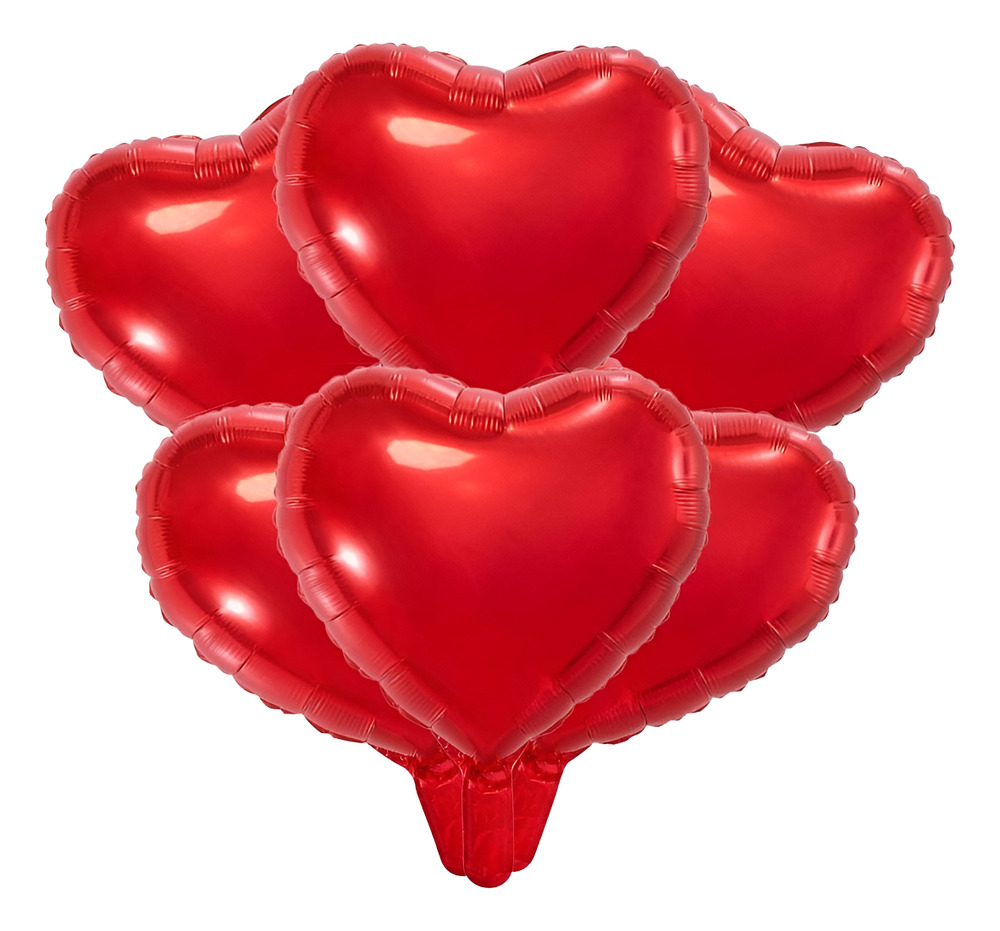 Pack 6 Uds Globo Metálico Silueta Corazón 45 Cm