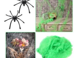 Telaraña + 2 Arañas / Decoración Fiesta Halloween / 20g