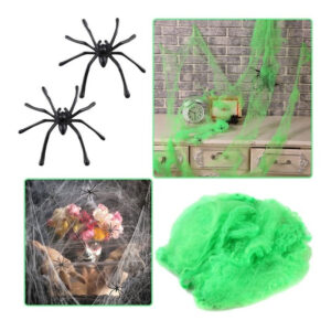 Telaraña + 2 Arañas / Decoración Fiesta Halloween / 20g