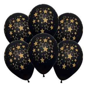 Pack 6 Uds Globos De Látex Con Diseño De Estrellas