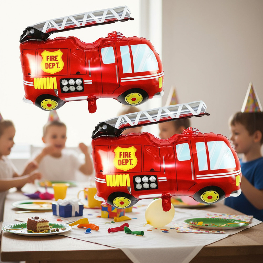 Pack 2 Mini Globo Metálico Con Forma De Camión De Bomberos - Imagen 3