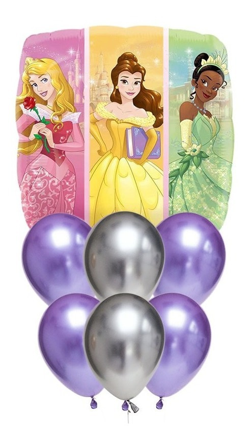 Set De Globos Decoración 7 Uds Personajes Princesas Disney