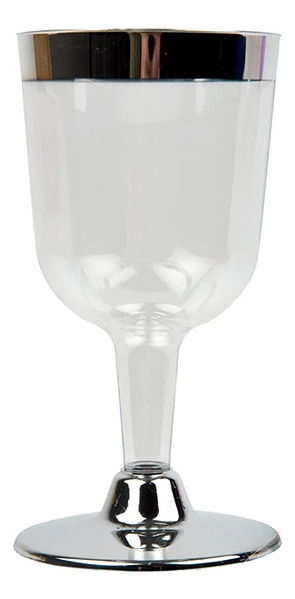 Pack 6 Uds Copas De Plástico Borde Metalizado - Imagen 4