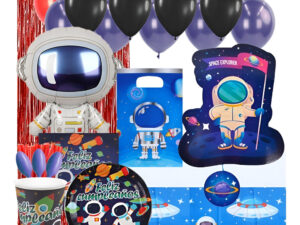 Set De Cumpleaños + Globos + Piñata Astronauta 6 Personas