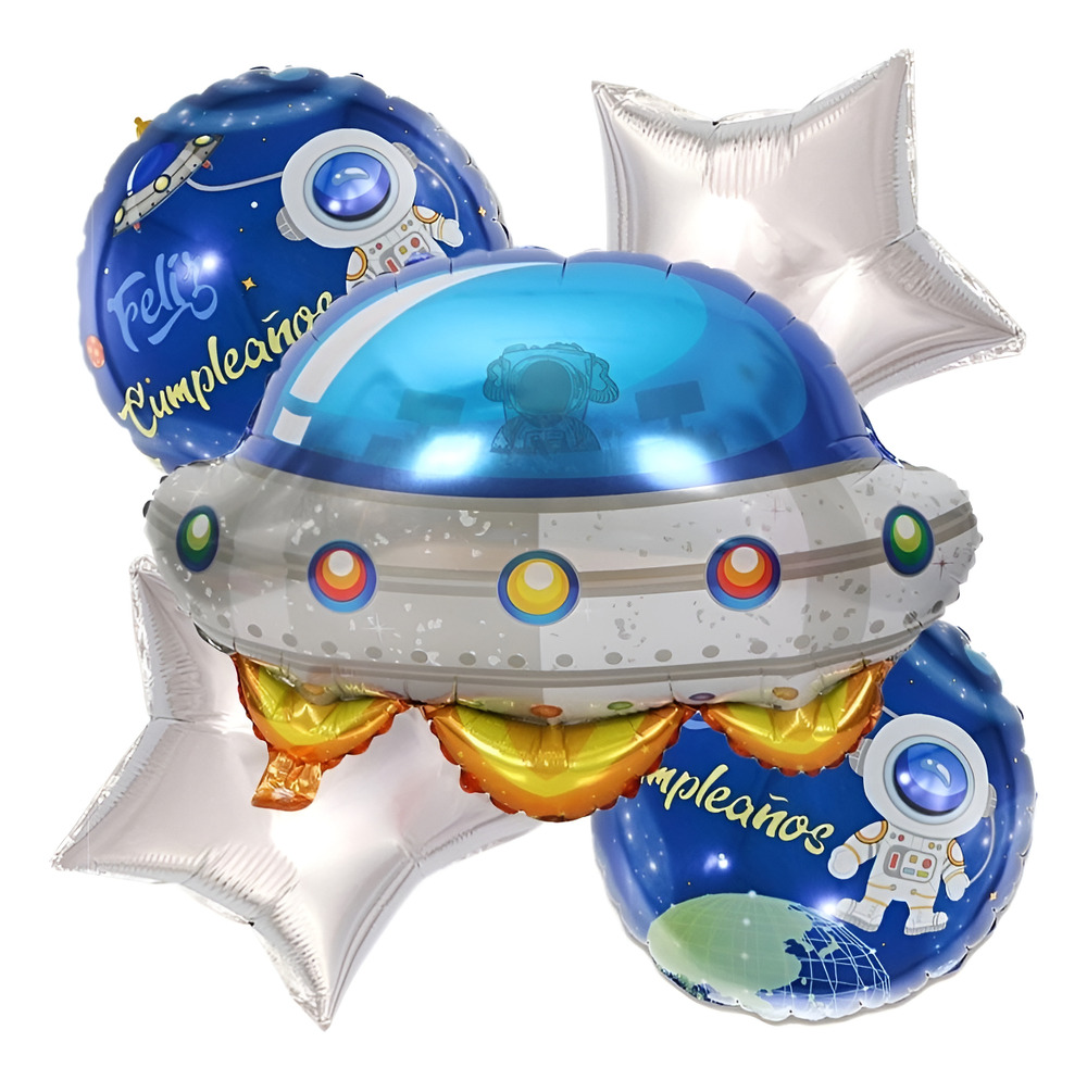 Set De Globos Decoración 5 Uds Espacial + Estrellas