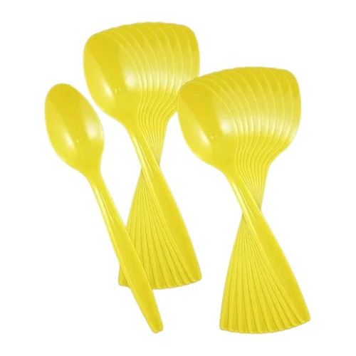 Pack 20 Uds Cucharas Plásticas Unicolor Para Fiesta
