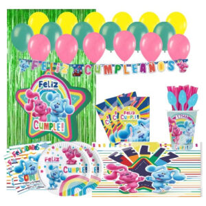 Set De Cumpleaños + Globos + Piñata Las Pistas De Blue 12 Pe