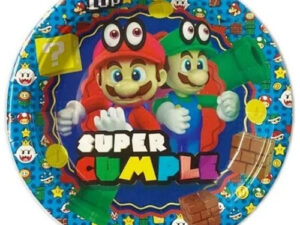 Pack 6 Uds Plato Pequeño Cartón / Diseño Super Mario