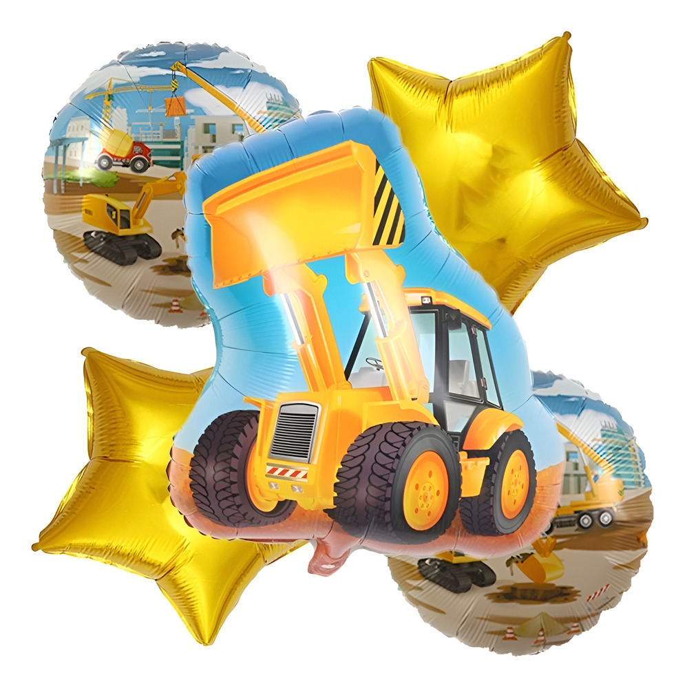 Set De Globos Decoración 5 Uds Motivo Camión De Construcción - Imagen 10