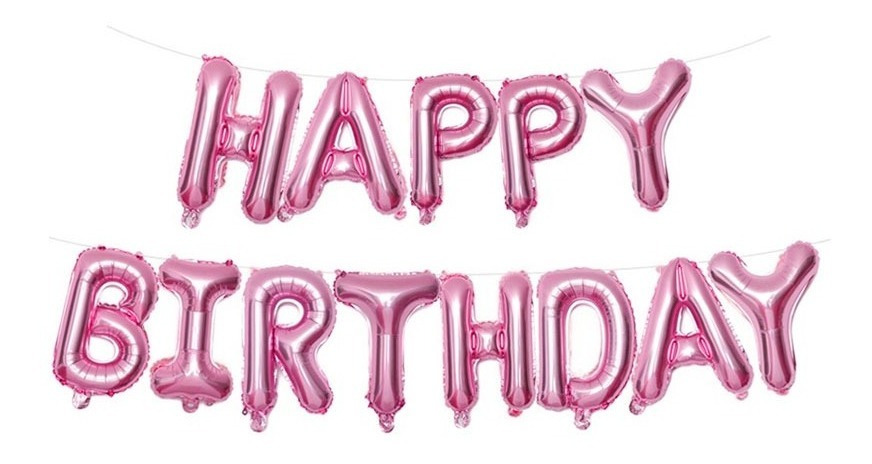 Set De Globos Decoración Frase ( Happy Birthday ) - Imagen 3