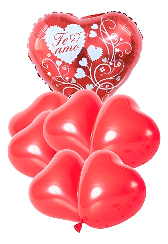 Set De Globos Decoración 7 Uds Corazón - Imagen 9