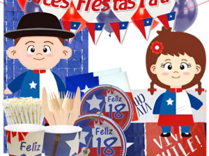 Set Decoración Fiesta + Globos - Motivo Fiestas Patrias