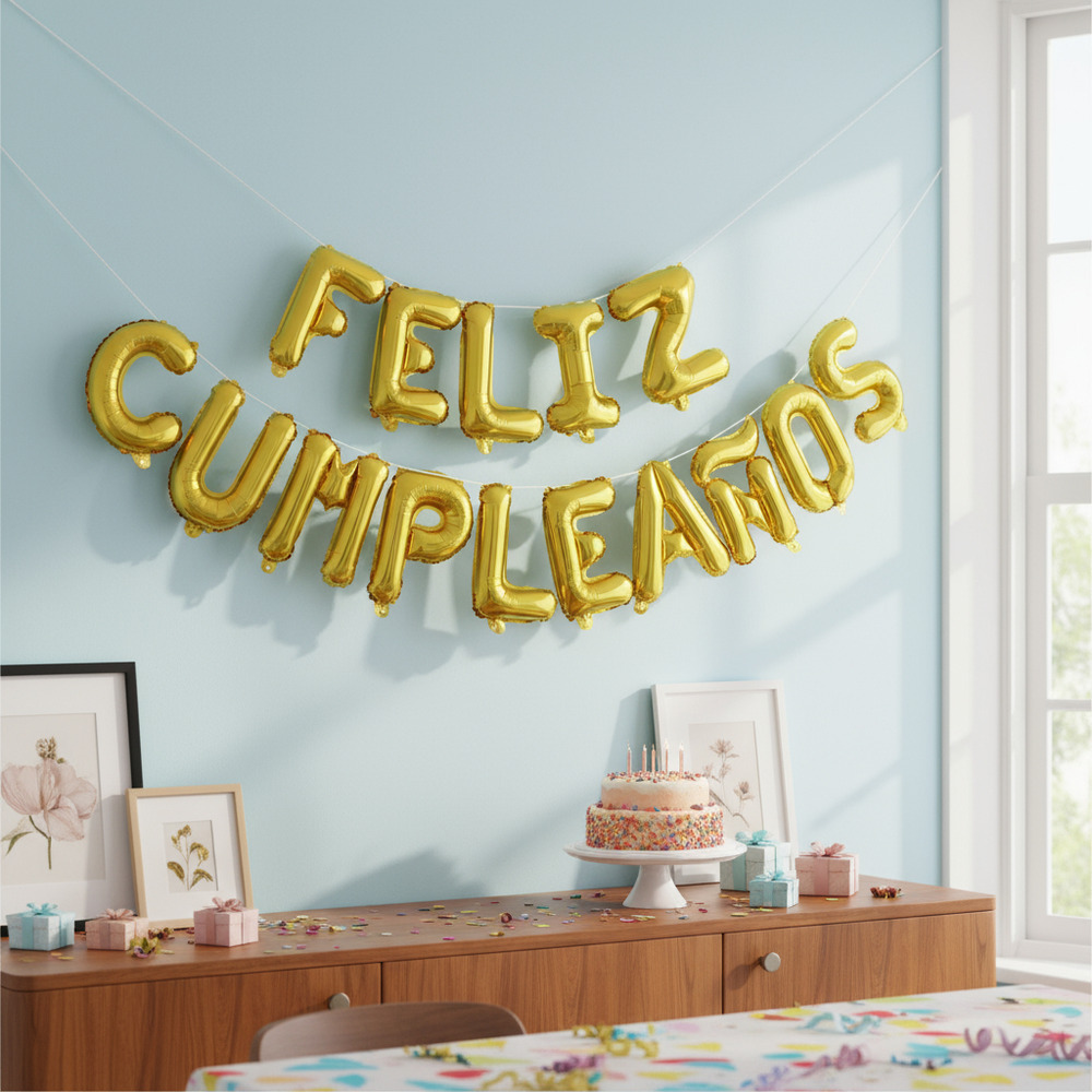 Set De Globos Decoración 15 Uds (feliz Cumpleaños) - Imagen 2