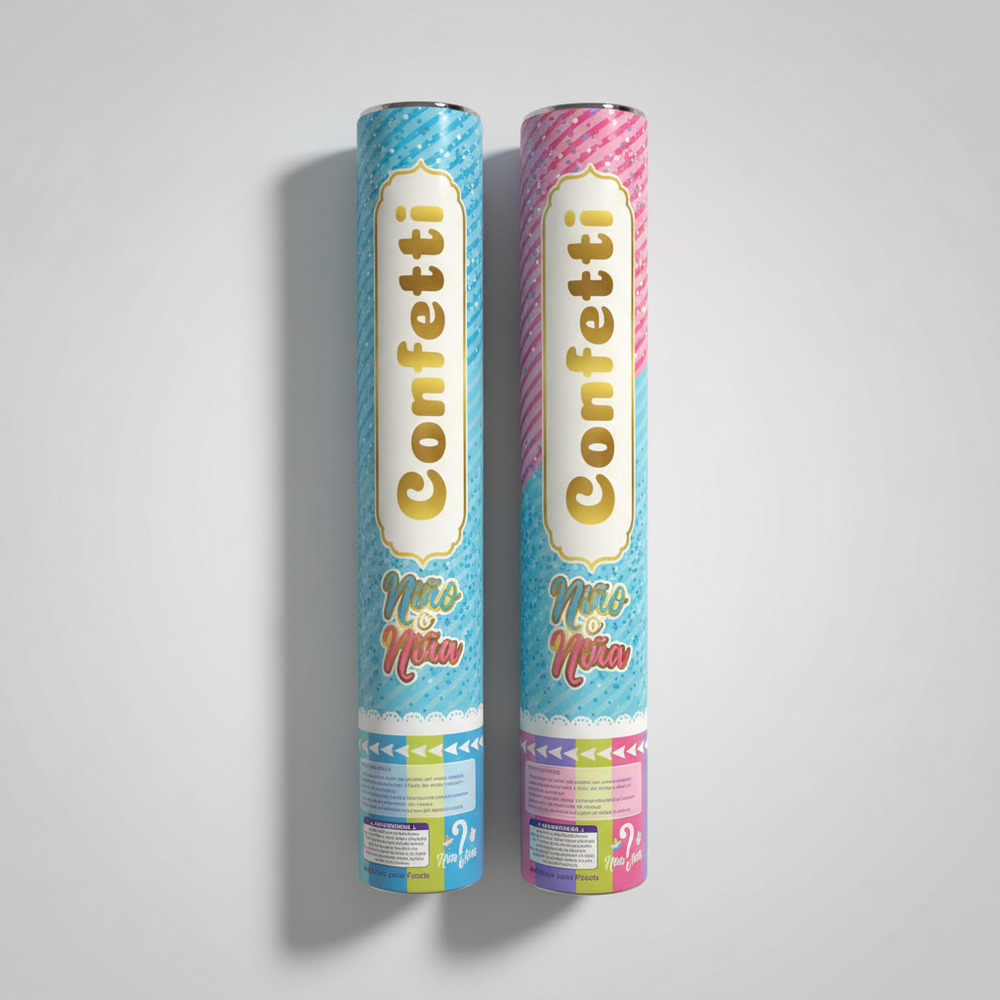 Cañón Confeti Revelación De Género Azul O Rosa Pack De 2 Und - Imagen 3