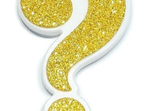 Vela Para Decoración De Torta Signo De Interrogación Dorado