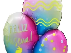 Globo Metálico Silueta Huevos De Pascua / Feliz Pascua!