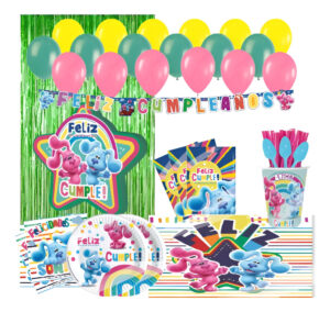 Set De Cumpleaños + Globos + Piñata Las Pistas De Blue 6 Per