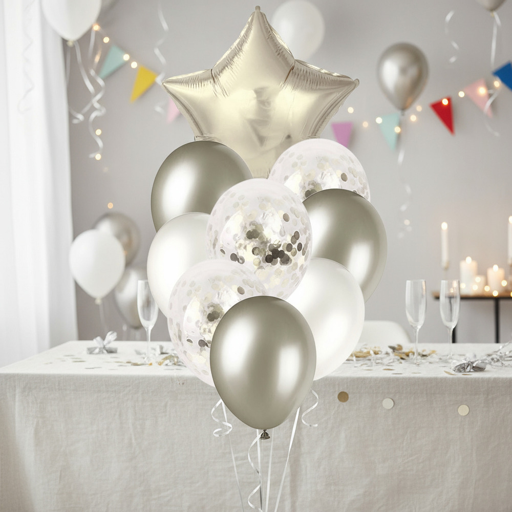 Set De Globos Decoración 9 Uds Estrella + Inflador - Imagen 9