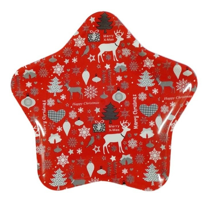 Pack / Plato Estrella / Decoración Navidad / Melamina 26 Cm - Imagen 2