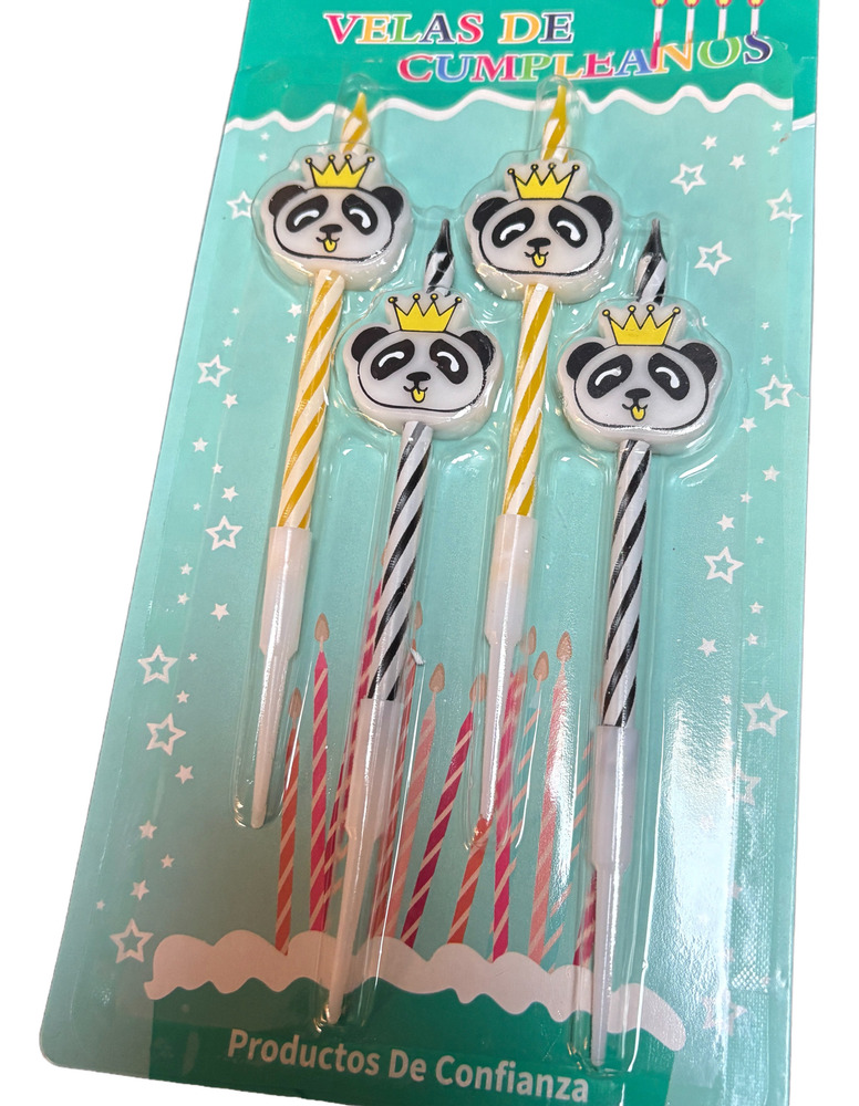 Vela Decoración Torta Panda Corona - Imagen 3