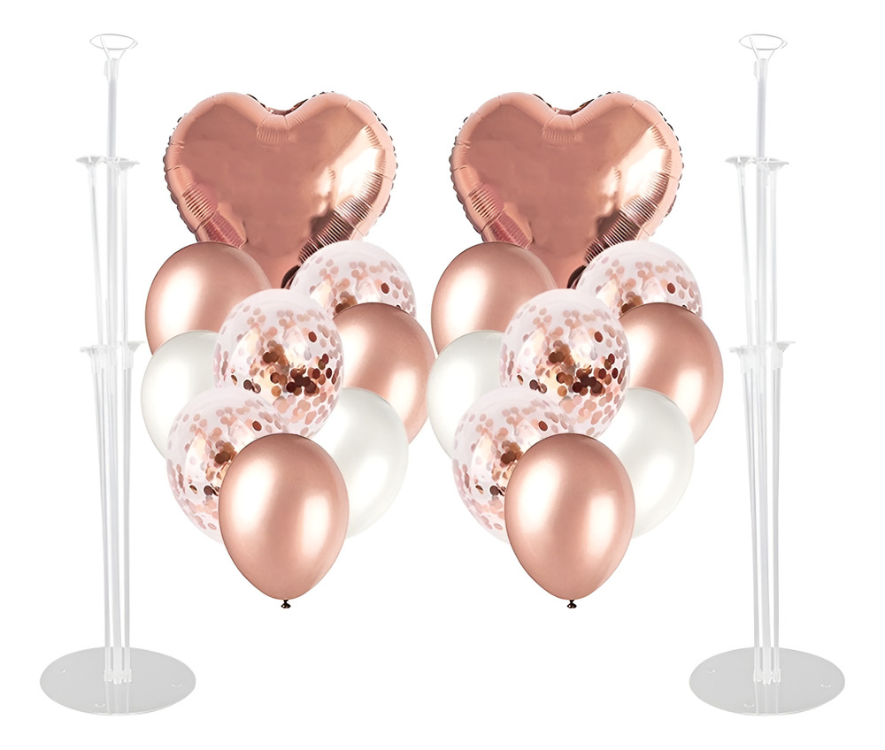 Pack 2 Uds Set De Globos Decoración Corazón + 2 Bases - Imagen 12