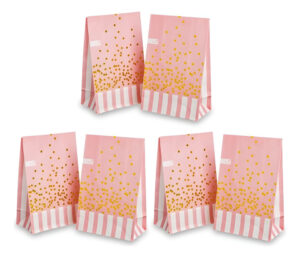 Bolsas De Papel Para Dulces Tonos Pastel Diseño Rayas Puntos