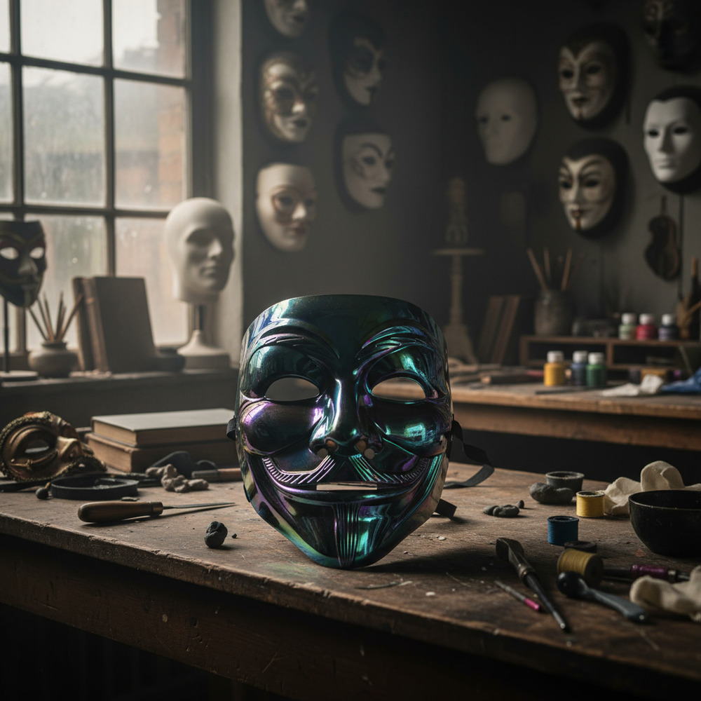 Mascara Para Tu Disfraz Anonymous Con Efecto Tornasol - Imagen 2