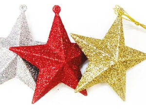 Adorno Arbol De Navidad Estrella 9cm Pack 3 Unidades