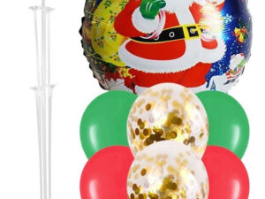 Set Globos Decoración 7 Uds Navidad + 1 Base Para Globos