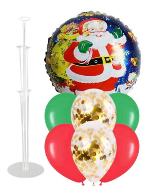 Set Globos Decoración 7 Uds Navidad + 1 Base Para Globos