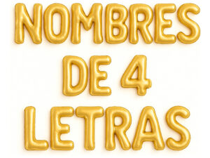 Globos De Letra Metalizados, Nombres De 4 Letras