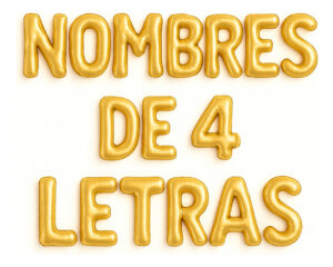Globos De Letra Metalizados, Nombres De 4 Letras