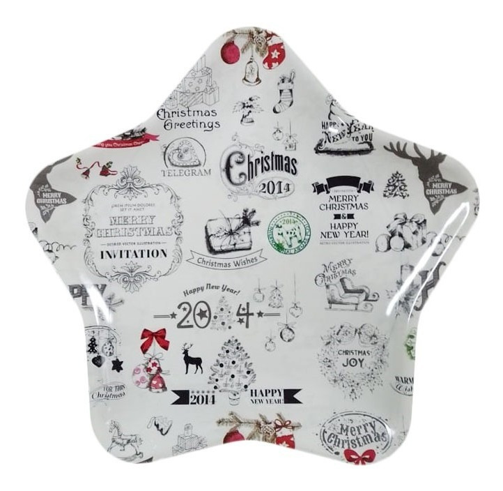 Pack / Plato Estrella / Decoración Navidad / Melamina 22 Cm - Imagen 8