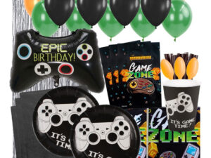 Set De Cumpleaños + Globos + Motivo Game 6 Personas