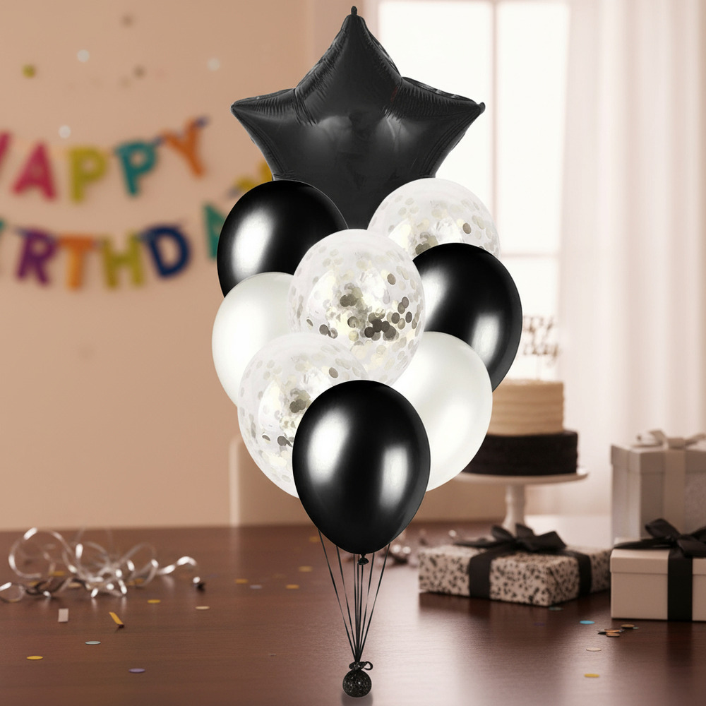 Set De Globos Decoración 9 Uds Estrella + Inflador - Imagen 2