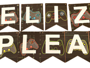 Guirnalda Gamer De Feliz Cumpleaños