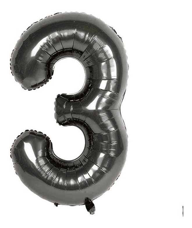 Globo En Forma De Numero - Altura - 76 Cm / Negro - Imagen 3