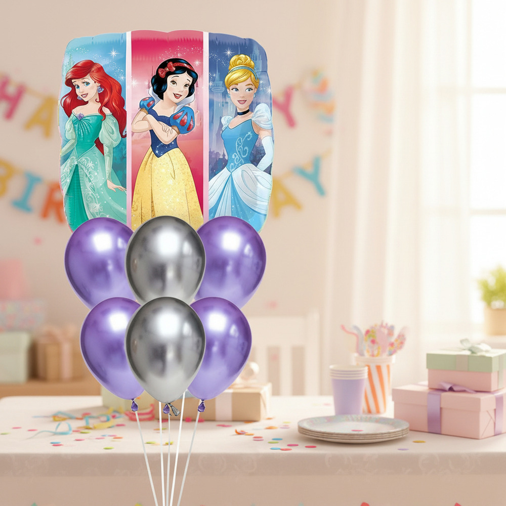 Set De Globos Decoración 7 Uds Personajes Princesas Disney - Imagen 6