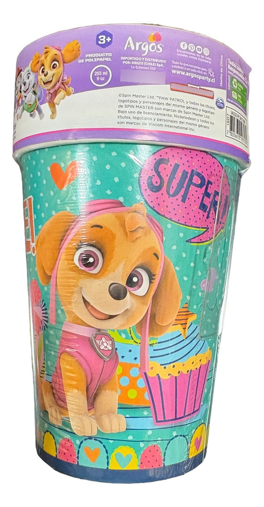 Pack 6 Uds Vaso De Cartón Con Diseño Paw Patrol - Imagen 3