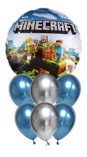 Set De Globos Decoración 7 Uds Personajes Minecraft
