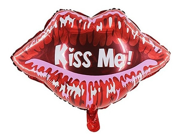 Globo Para Decoración Con Forma De Beso / Frase Kiss Me!