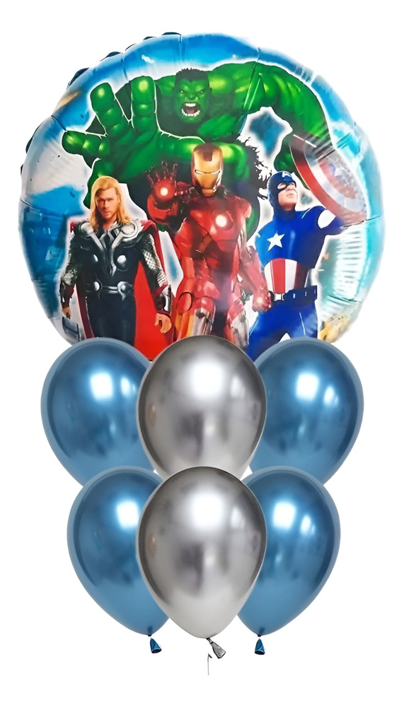 Set De Globos Decoración 7 Uds Superhéroe Marvel / Avengers